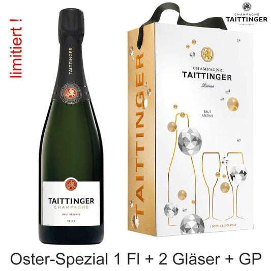 TaittingerOstergeschenkidee:3erPackChampagnemitGläsern